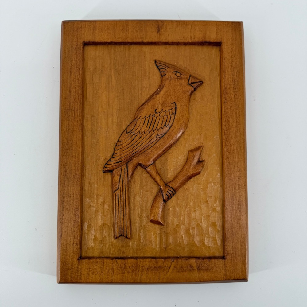 Vintage 1984 Norcross Hanta Yo Woodcarving Cardinal Plaque Folk Art VA